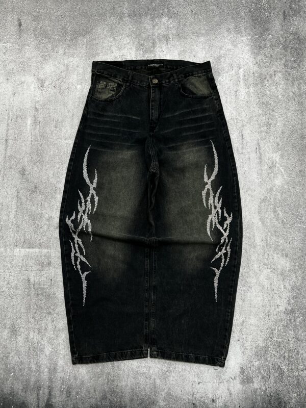 Jean baggy con strass