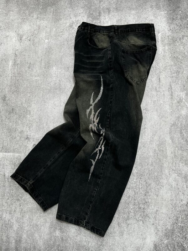 Jean baggy con strass
